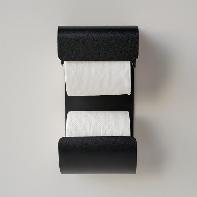 Sealskin Brix Toilet Paper Holder with integrated spare roll holder, 