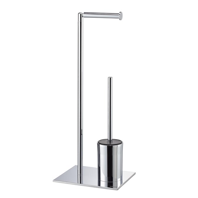 Chrome Brosse WC avec Support Porte-Rouleau Papier Toilette Sealskin Tube autoportante Serviteur WC 